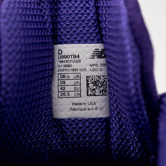 Size 8.5 - New Balance Teddy Santis x 990v4 Made in USA Plum Purple U990TB4 main image 2